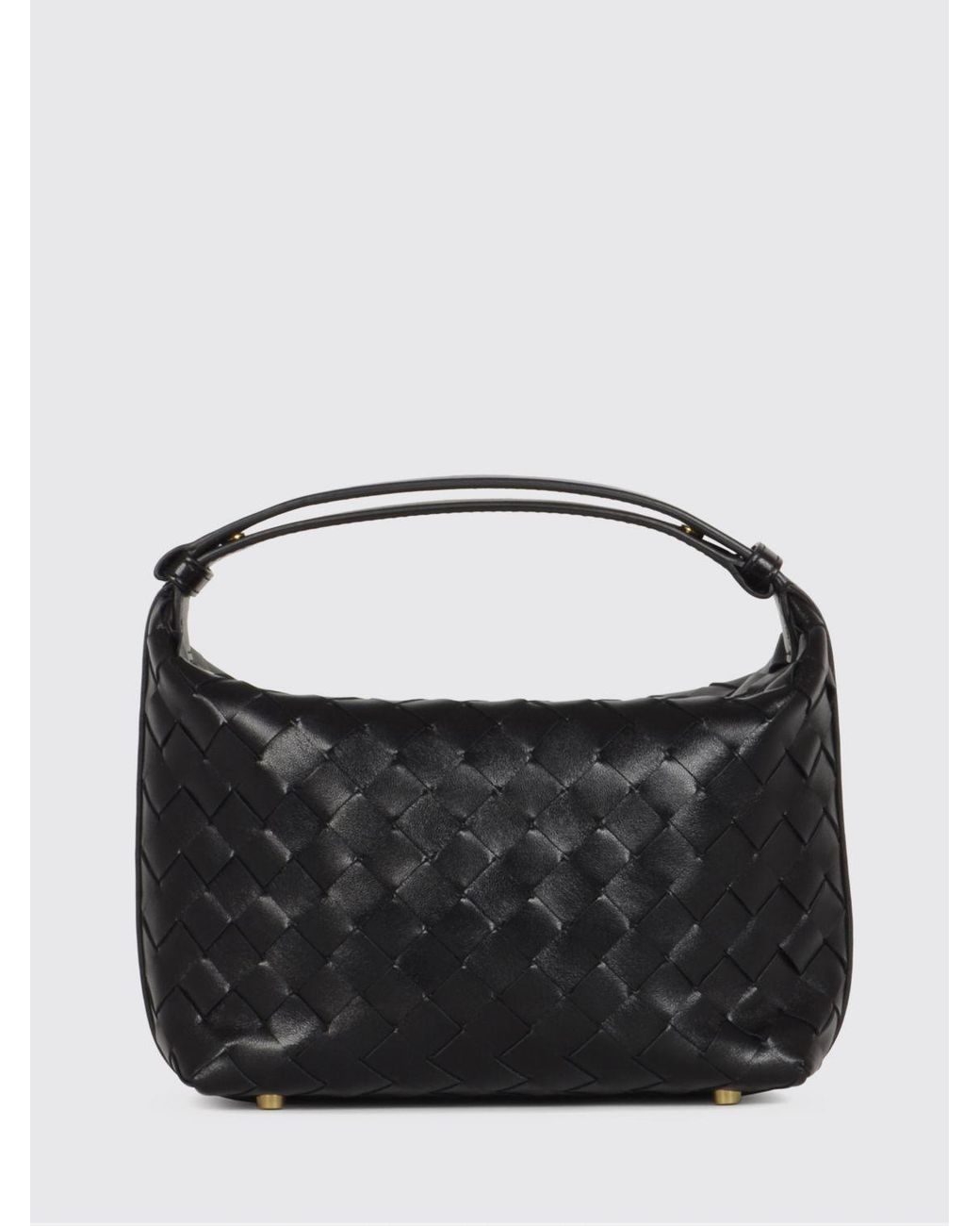 Bottega Veneta Black Wallace Mini Woven Calfskin Handbag