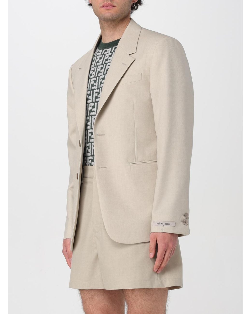 Blazer en laine à poitrine unique Fendi pour homme en coloris Natural