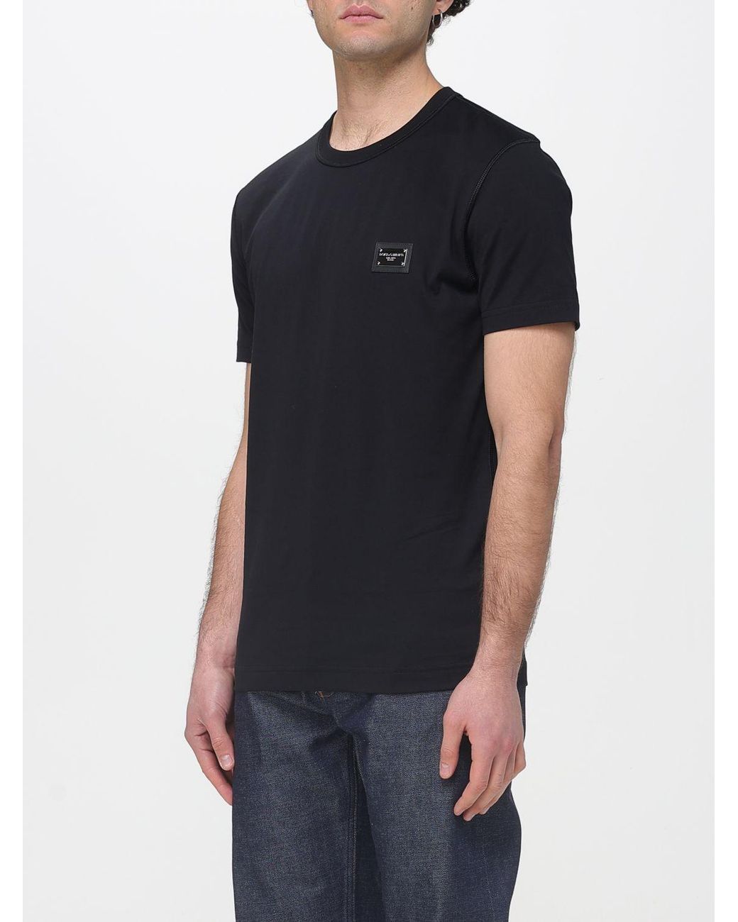Dolce & Gabbana Black Dolce &Amp Gabbana Cotton T-Shirt With Logo for men