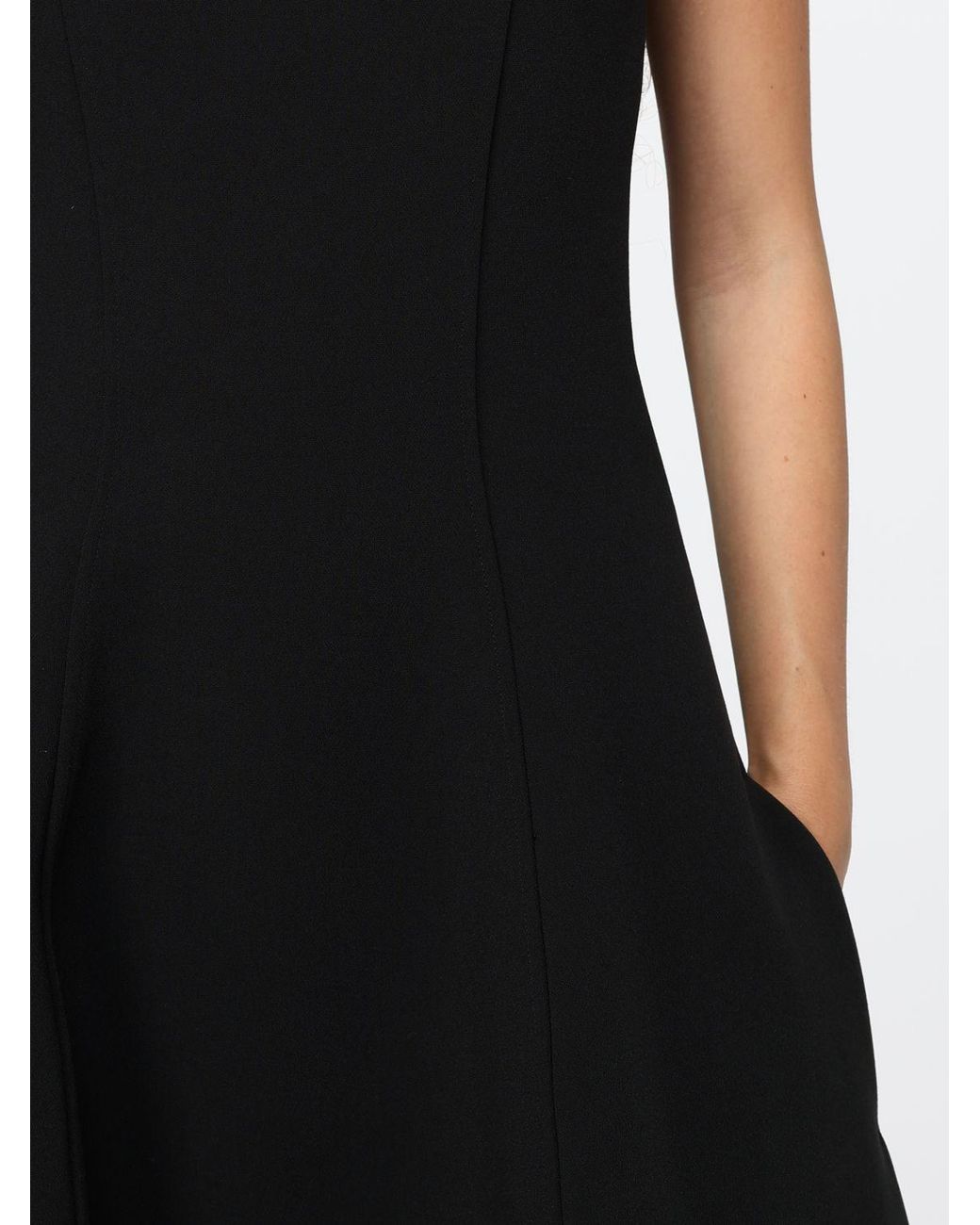 Totême Black Off-The-Shoulder Crêpe Evening Gown