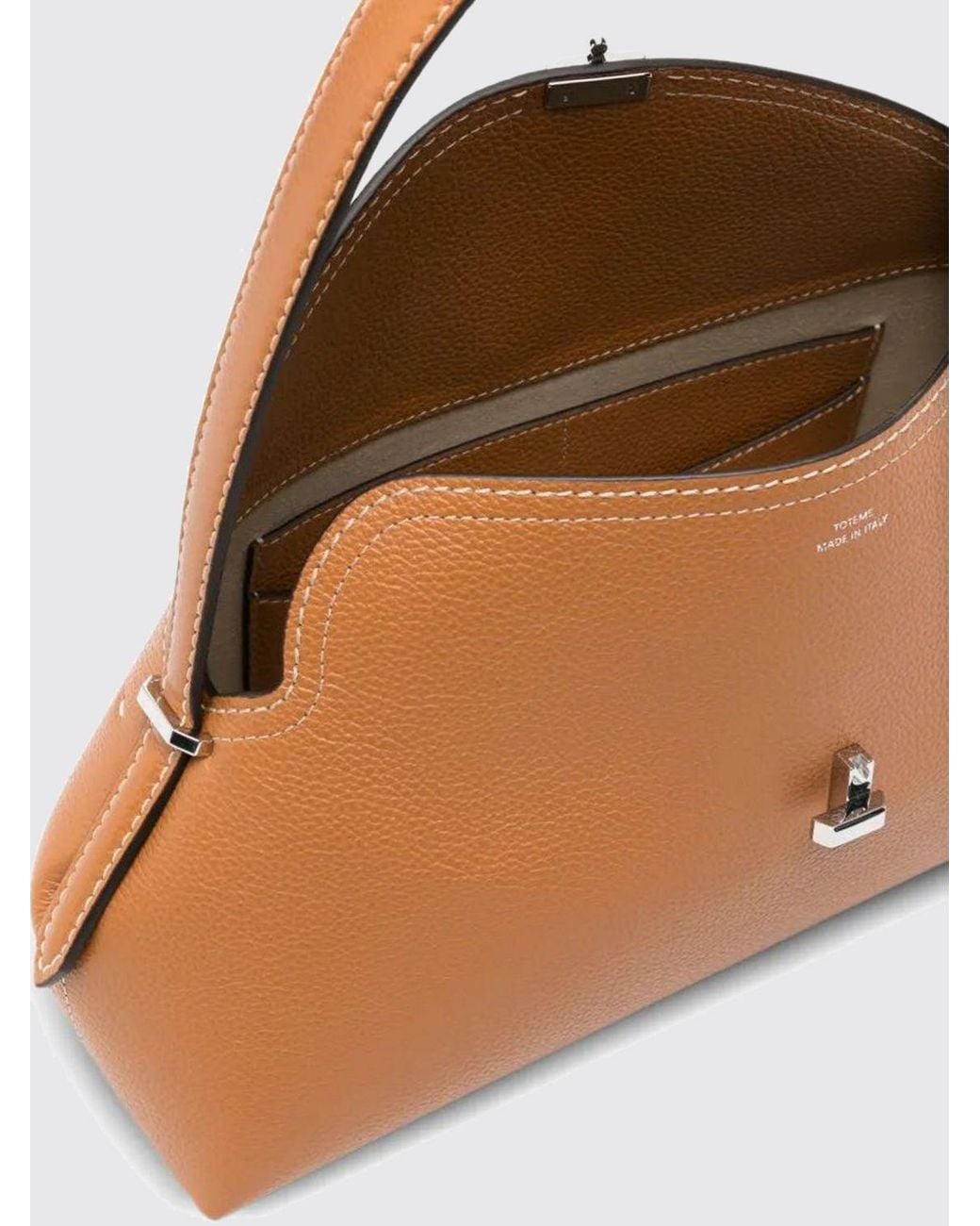 Totême Natural T-Lock Flared Leather Shoulder Bag With Signature Turn-Lock Closure