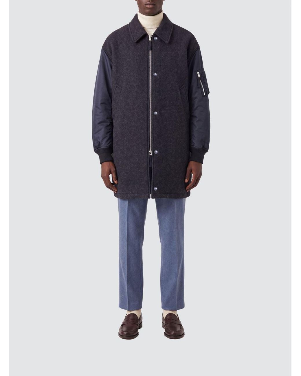 Comme des Garçons Blue Comme Des GarÇ Ons Homme Plus Wool Bomber Jacket With Zip Closure And Logo for men