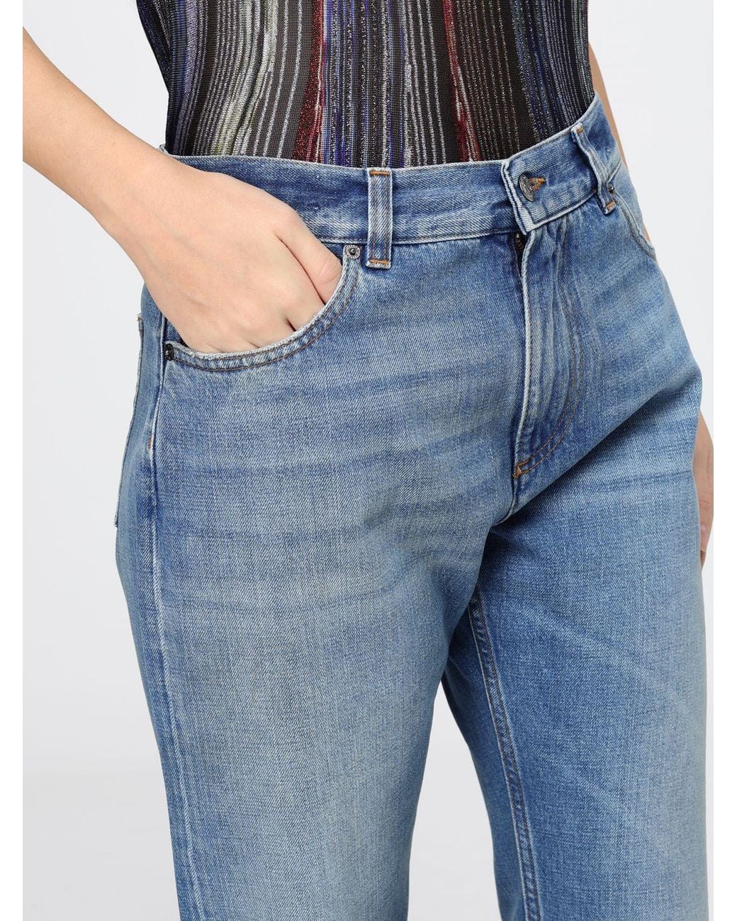 Missoni Blue Mid-Rise Straight Fit Jeans