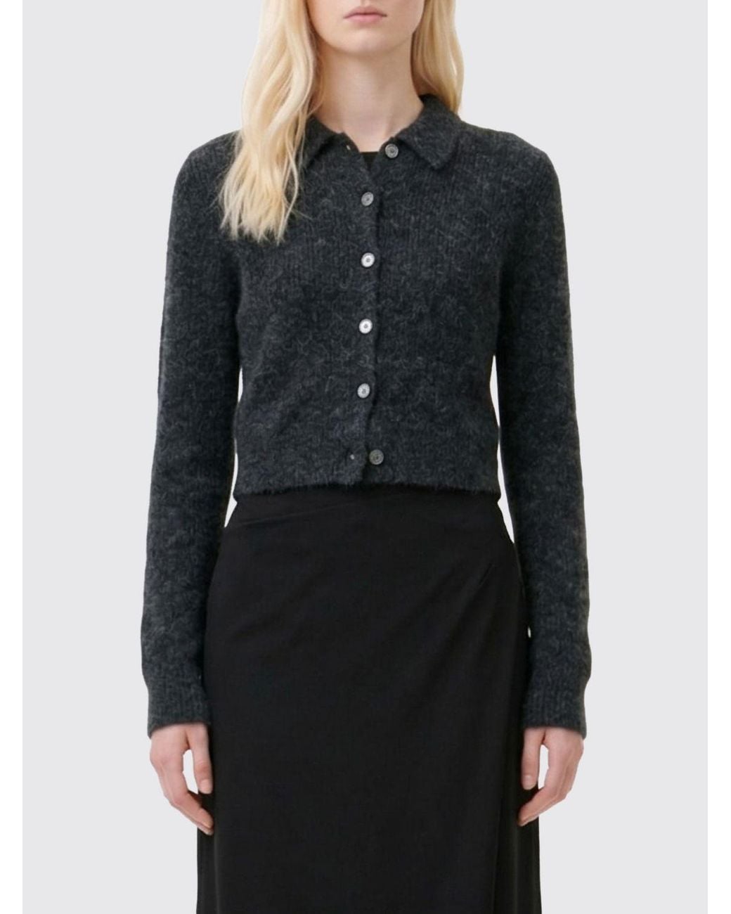Our Legacy Black Wool Polo Cardigan