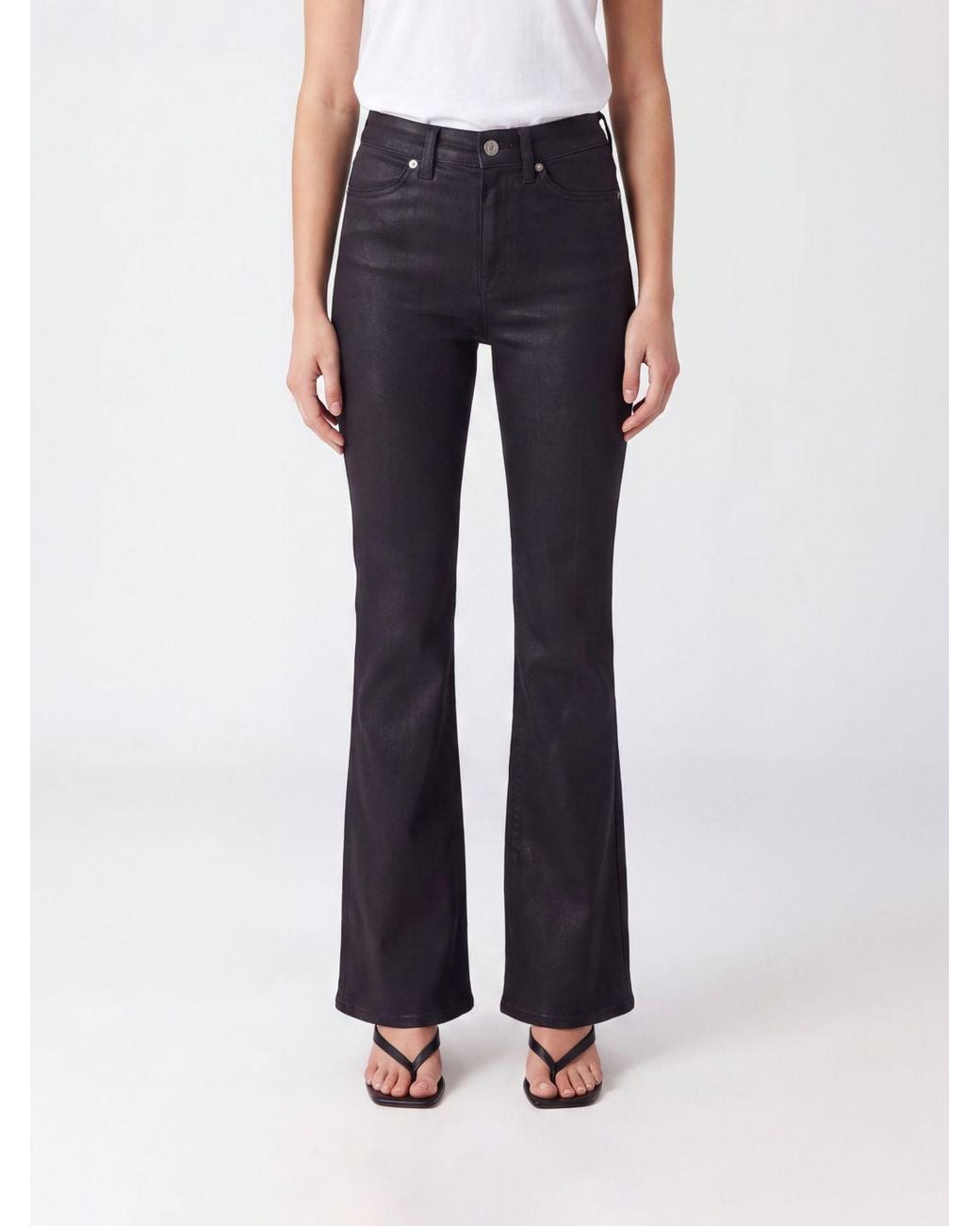 7 For All Mankind Blue High-Waisted Flared Jeans