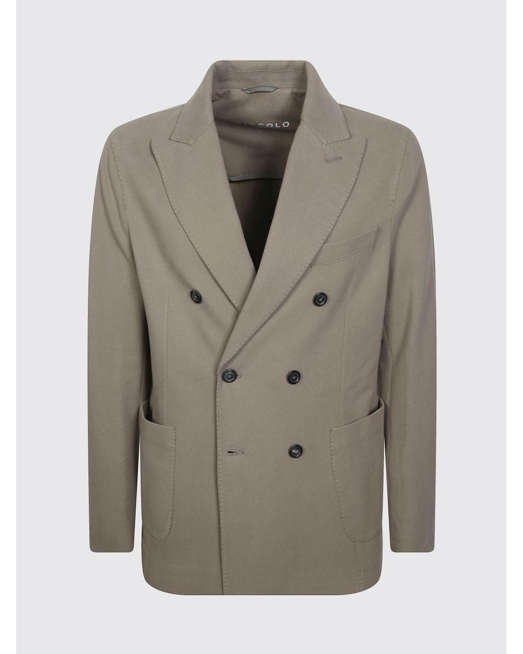 Circolo 1901 Gray Slim Fit Double-Breasted Cashmere Blazer for men