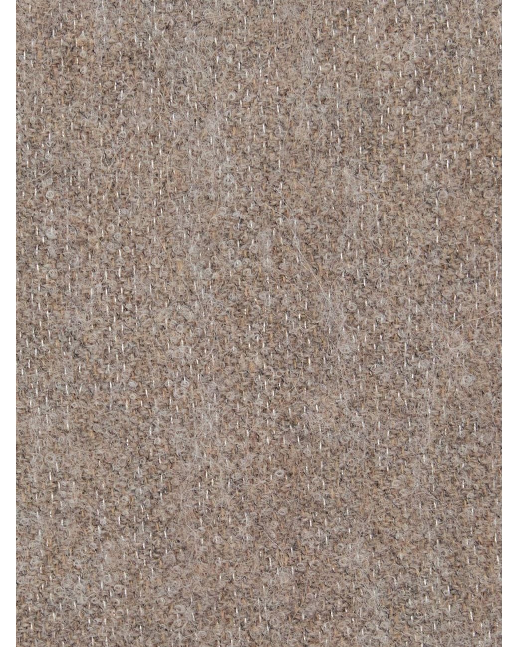 Brunello Cucinelli Brown Rectangular Wool And Silk Blend Scarf With Fringed Hem