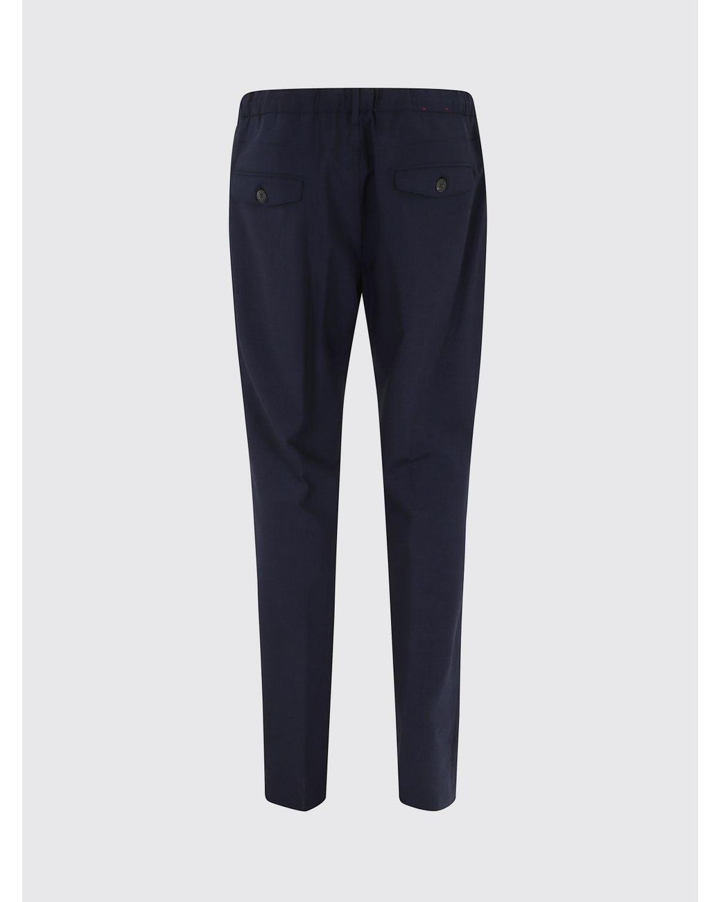 Eleventy Blue Stretch Virgin Wool Trousers for men