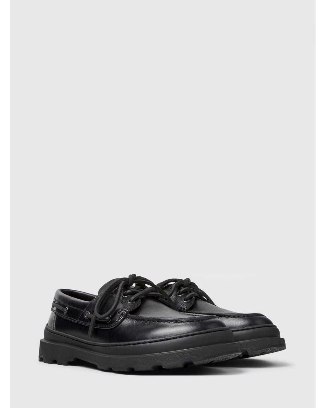 Camper White Brutus+ Leather Boat Shoes for men