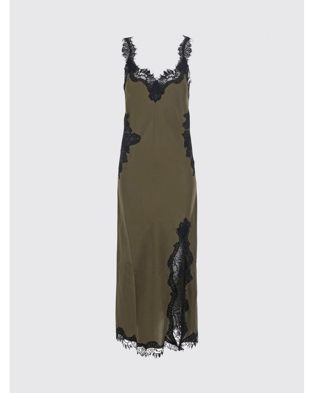Gold Hawk Green Midi Slip Dress