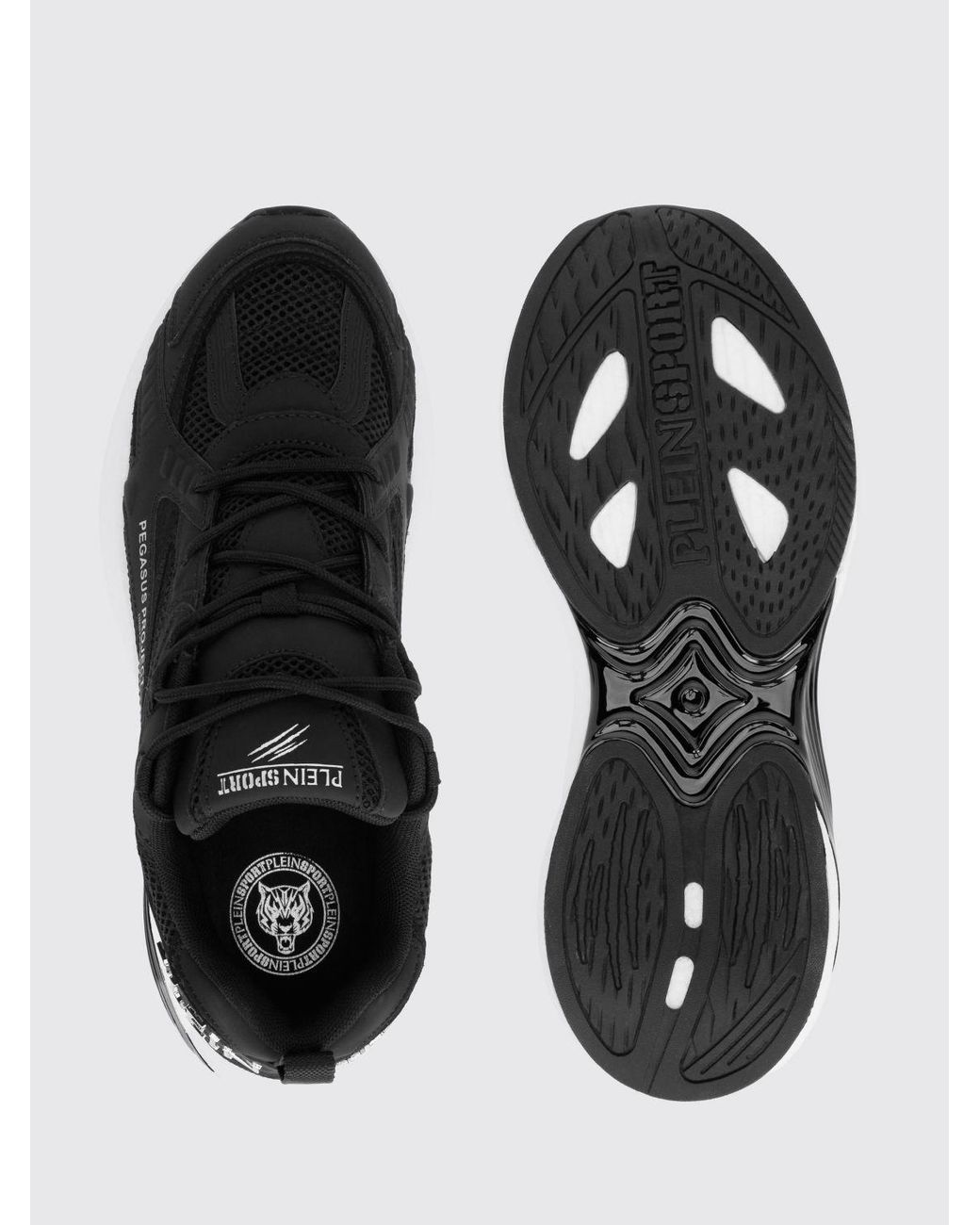 Philipp Plein Black Pegasus Project Mesh And Rubber Sneakers for men