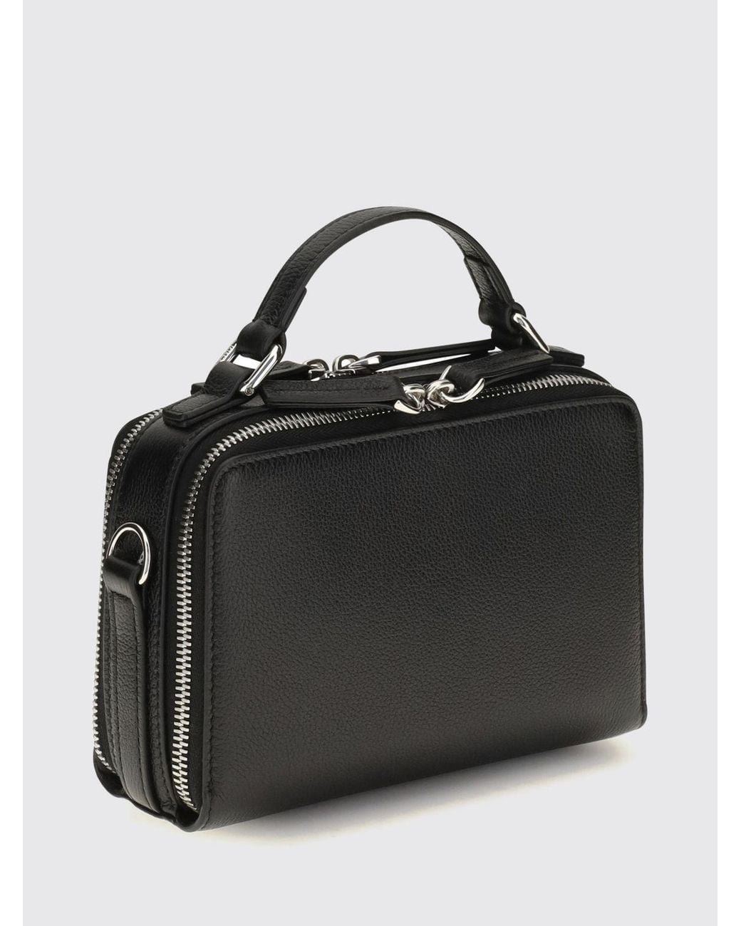 Fendi Black Smooth Calfskin Crossbody Bag With Double Compartment And Handle for men