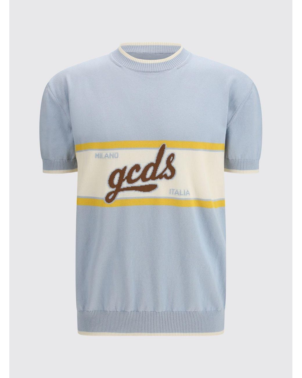 Gcds Blue Crew Neck Jumper for men