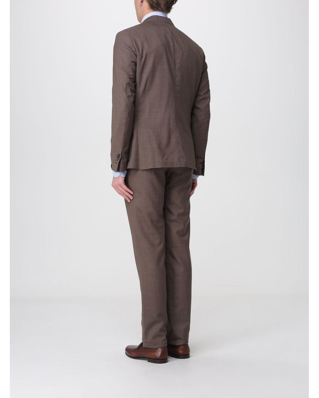 Corneliani Brown Wool Blend Single-Breasted Suit for men