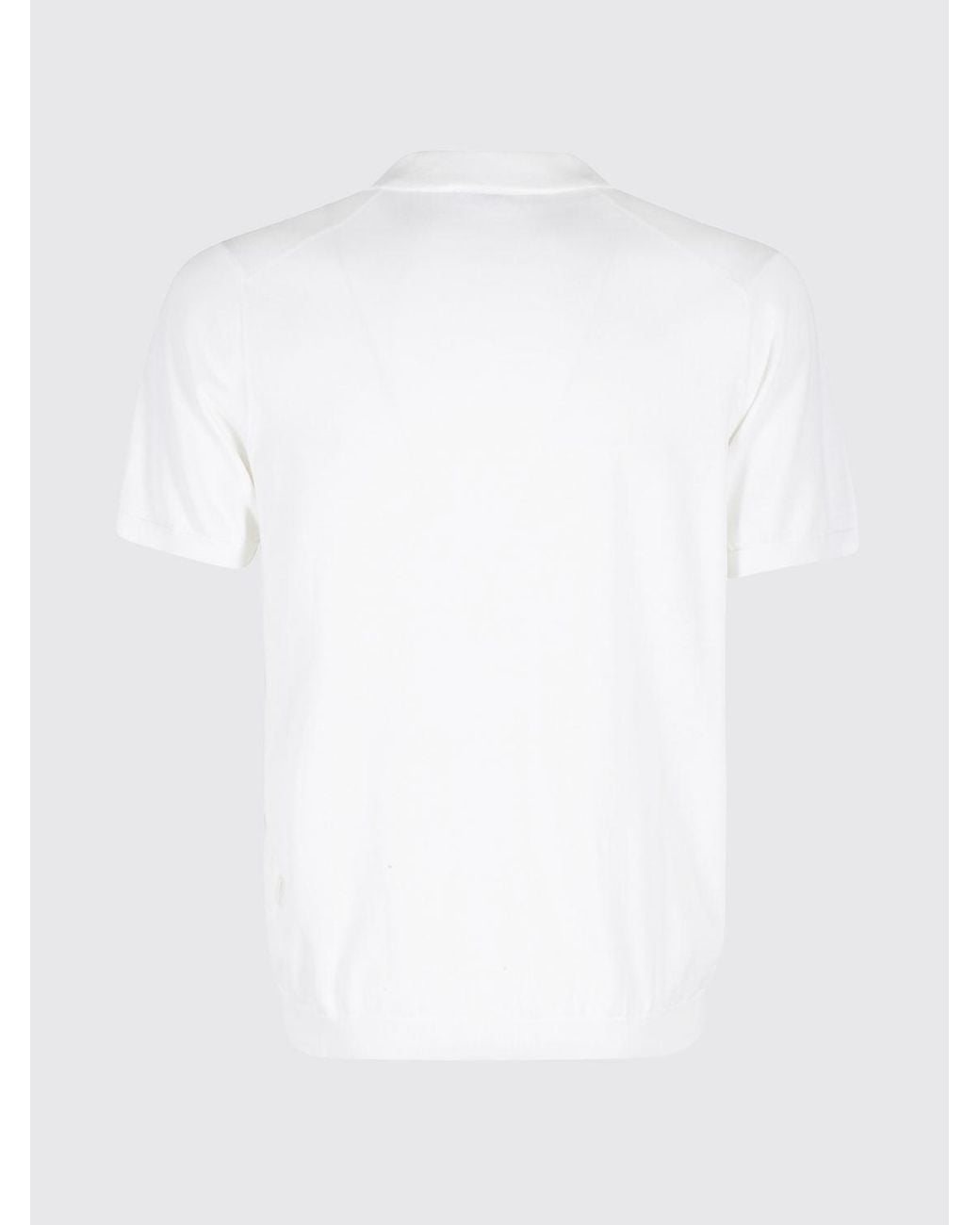 People Of Shibuya White Wool Knit Polo Shirt for men