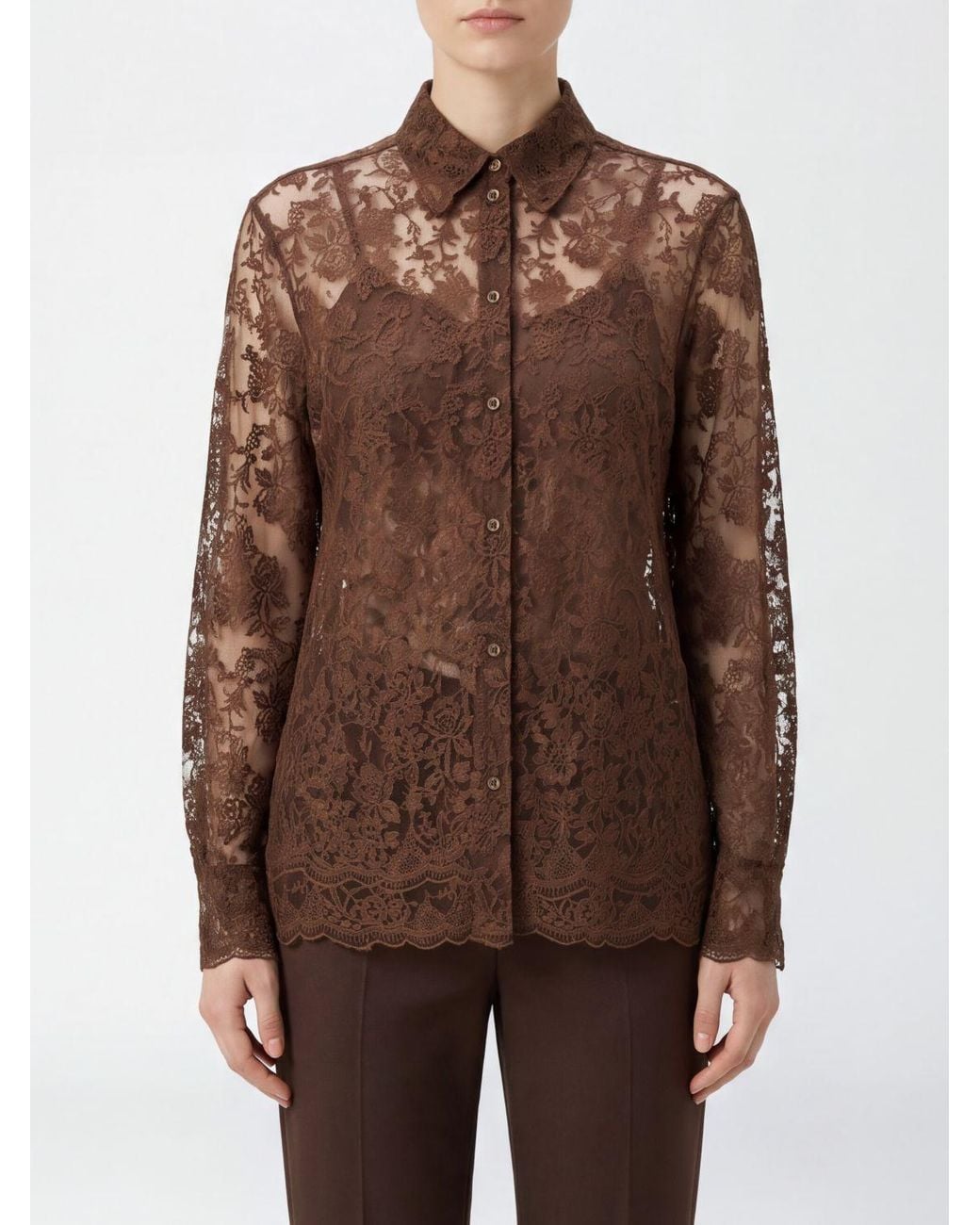 Ermanno Scervino Brown Shirt