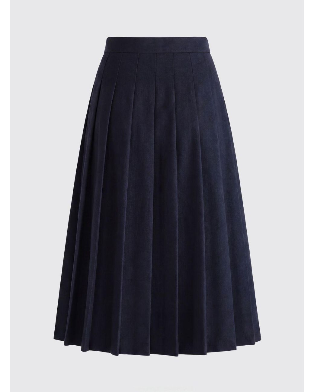 Auralee Blue Pleated Midi Skirt