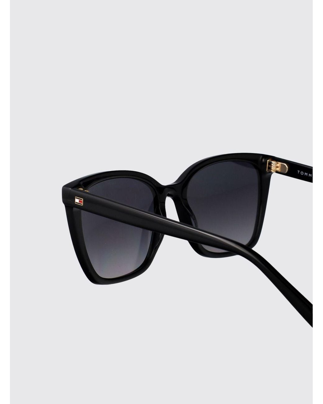 Tommy Hilfiger Black Cat-Eye Acetate Sunglasses With Tortoiseshell Print