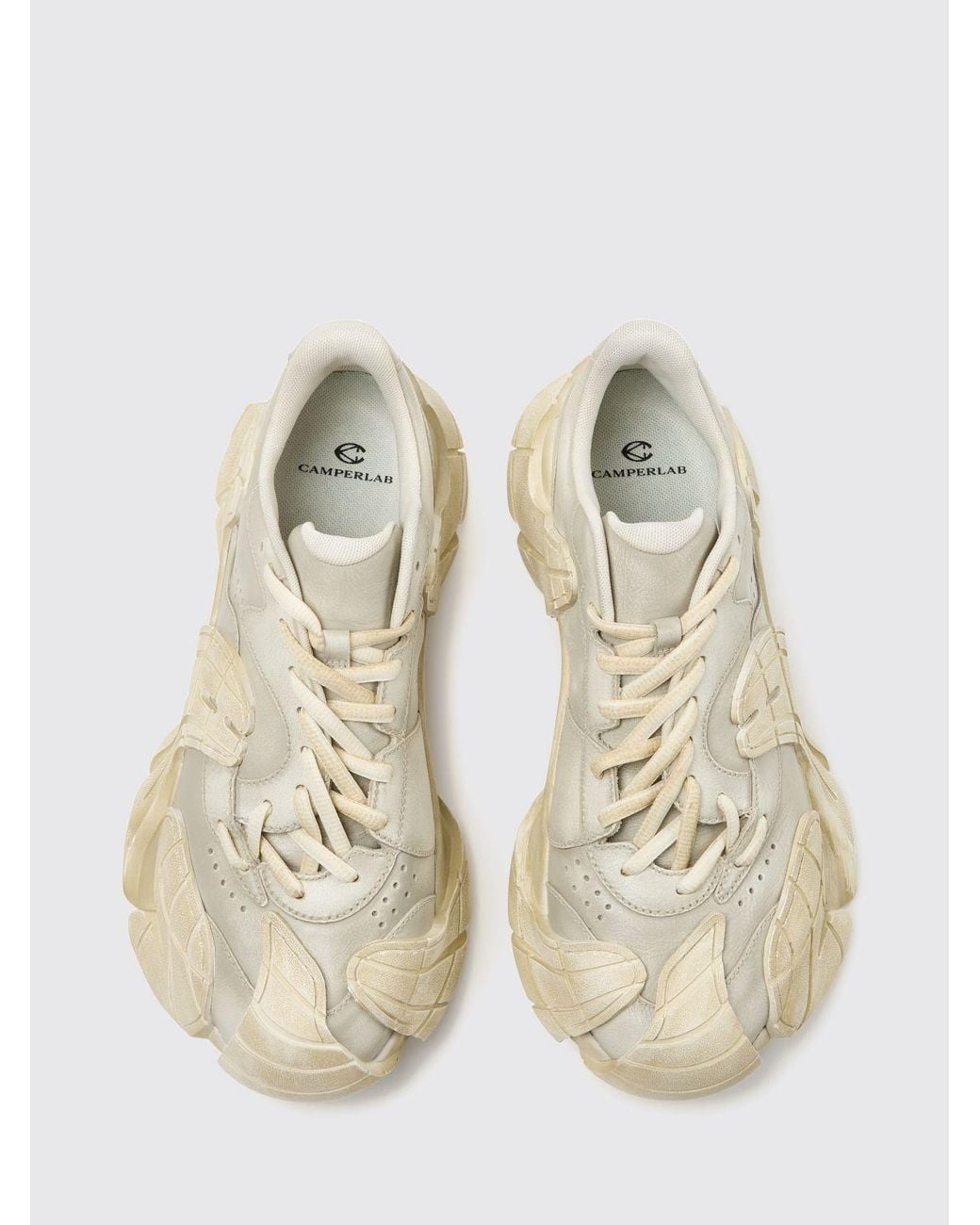 CAMPERLAB Natural Tormenta Distressed Leather Low-Top Sneakers for men