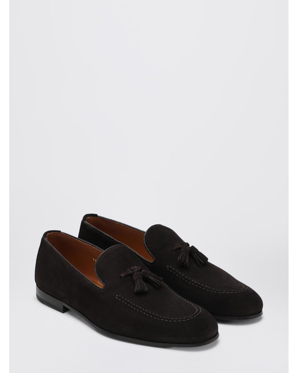 Doucal's Black Suede Loafers With Tassels for men