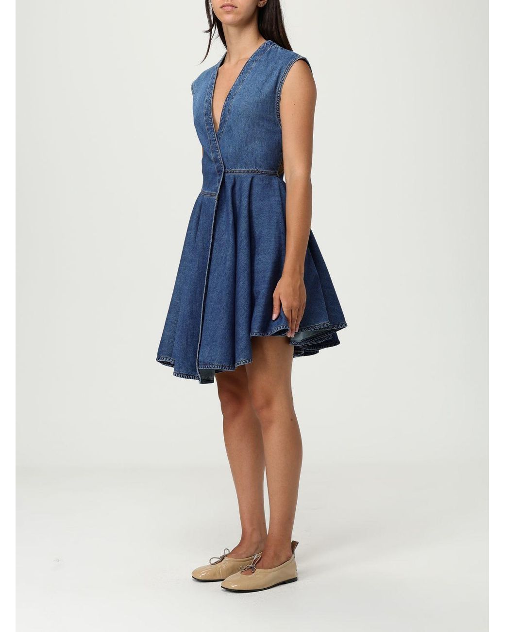 Alaïa Blue Wrap Denim Dress