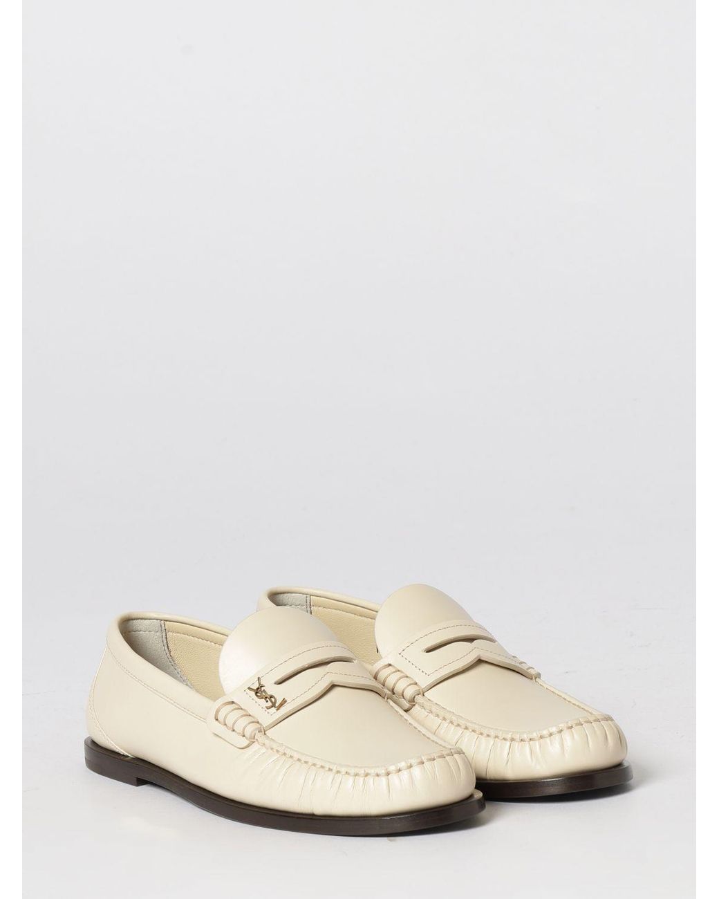 Saint Laurent White Le Loafer Leather Loafers