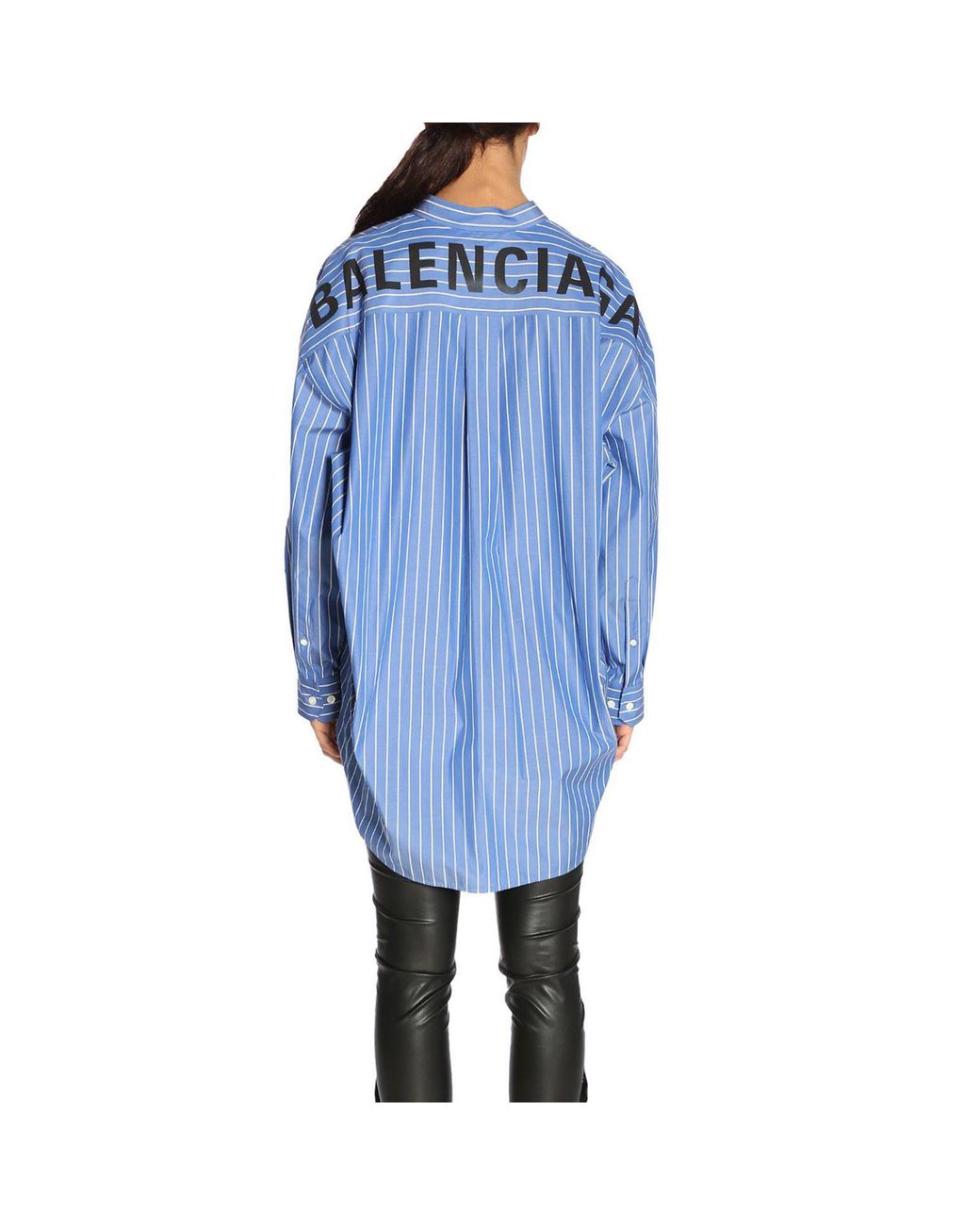 Raffinere naturlig Beskrivelse Balenciaga Shirt Women in Blue | Lyst