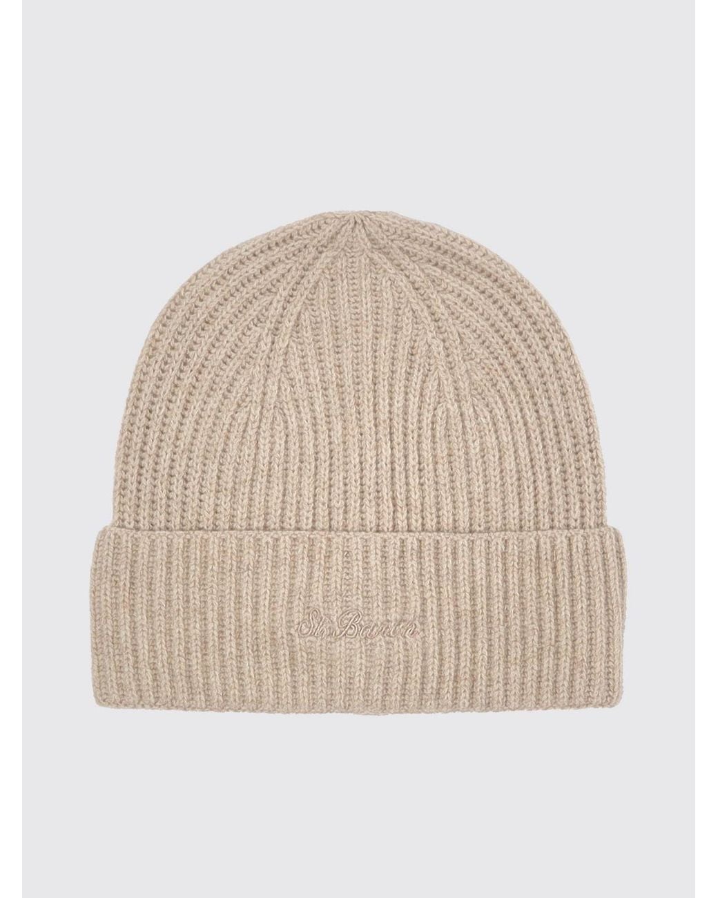 Mc2 Saint Barth Natural Embroidered-Logo Wool Beanie