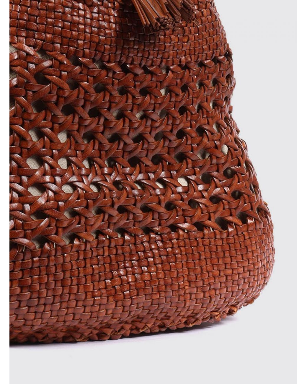 Dragon Diffusion Brown Santa Cano Woven Leather Bag