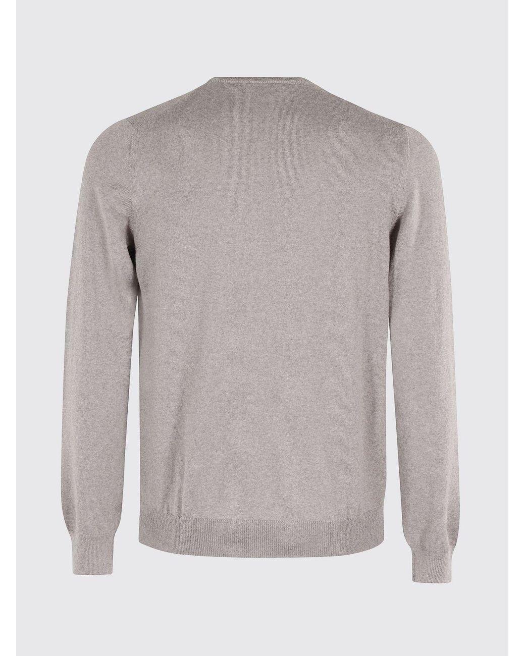 Tagliatore Gray 100% Wool Crew-Neck Jumper With Ribbed Trims for men
