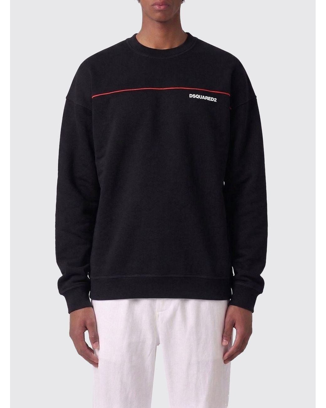 Sudadera De Algodón Con Estampado De Logo DSquared² de hombre de color Blue