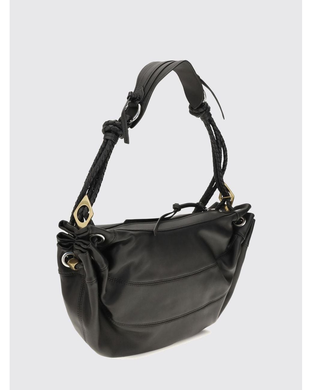 Isabel Marant Black Maia Lambskin Shoulder Bag With Adjustable Handle