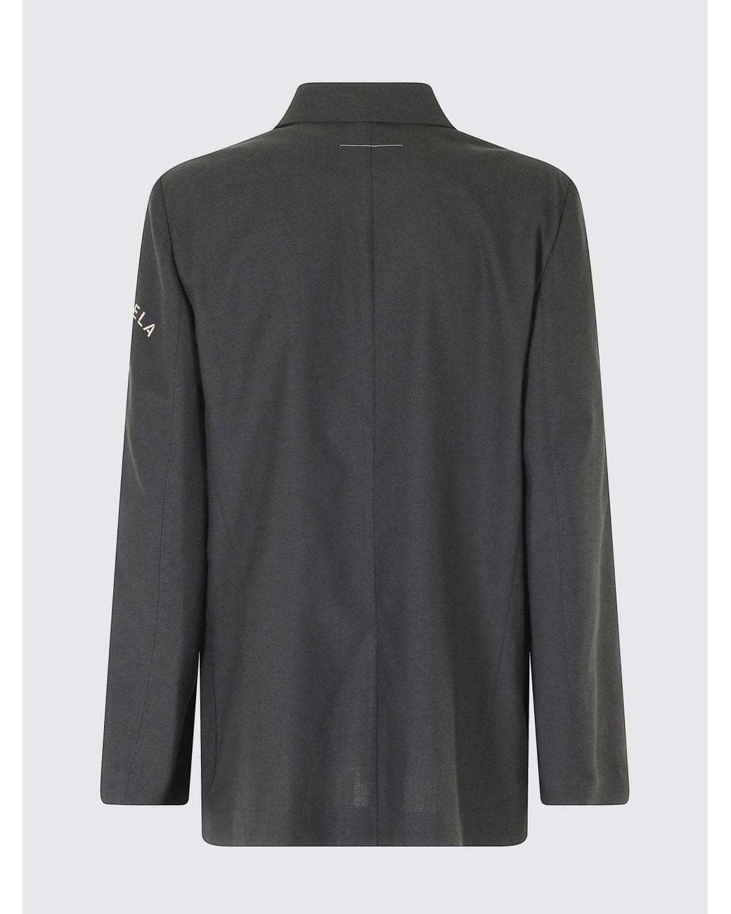 MM6 by Maison Margiela Blue Single-Breasted Cotton And Wool Blazer With Patch Pockets