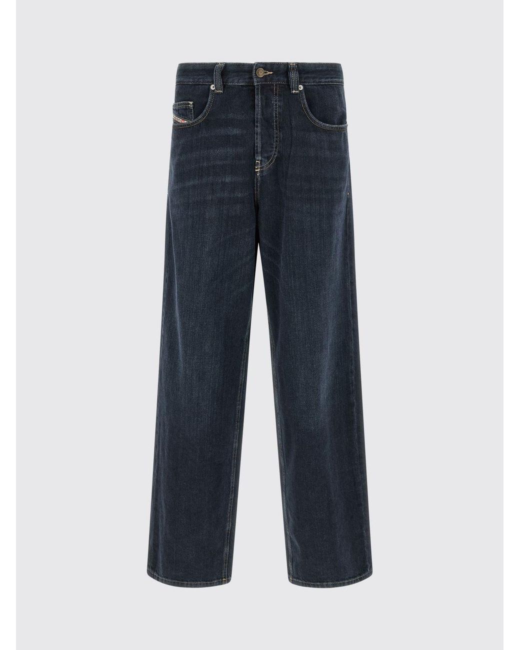 DIESEL Blue 2001 D-Macro Low-Waist Wide-Leg Jeans for men