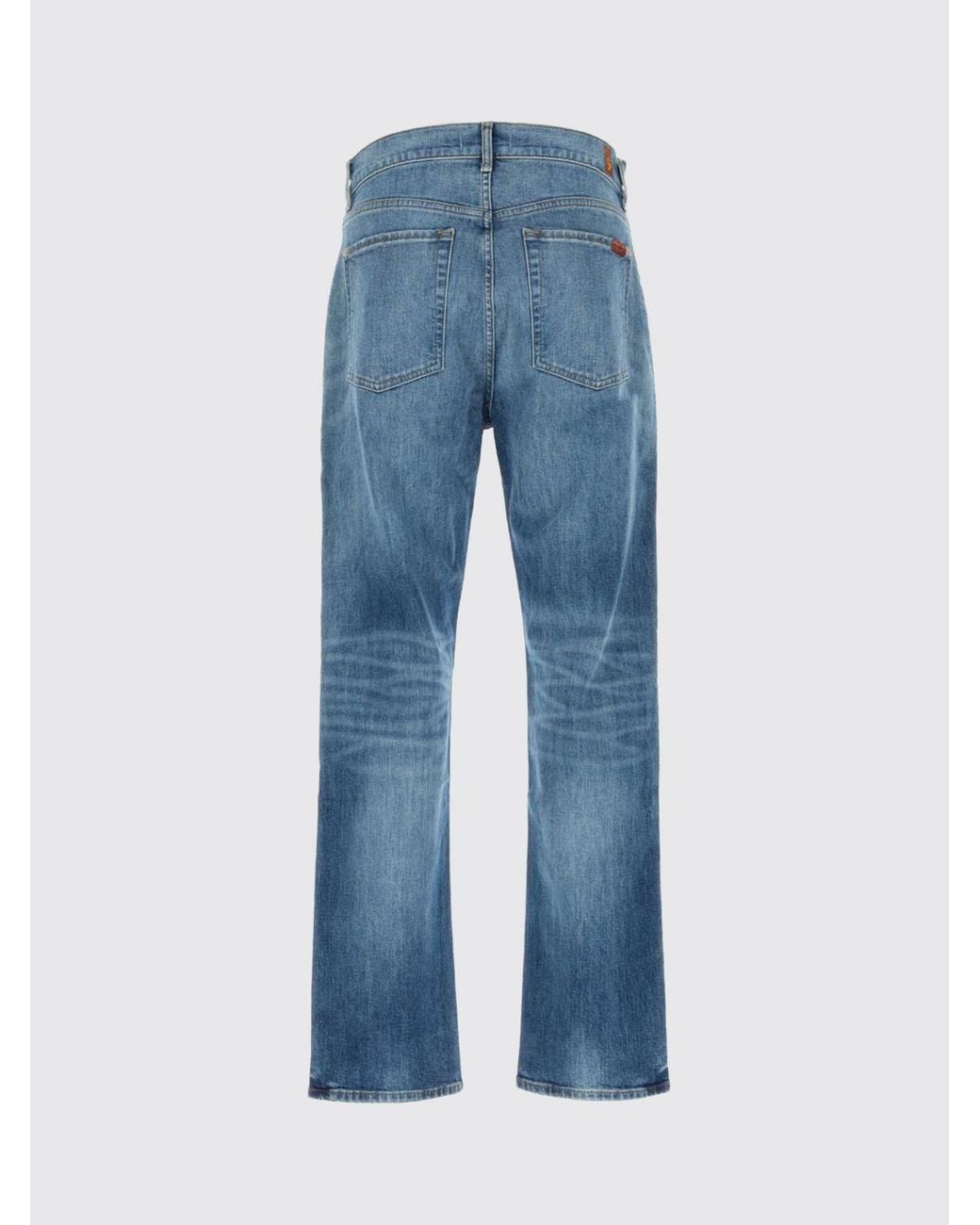 7 For All Mankind Blue Straight Leg Jeans for men