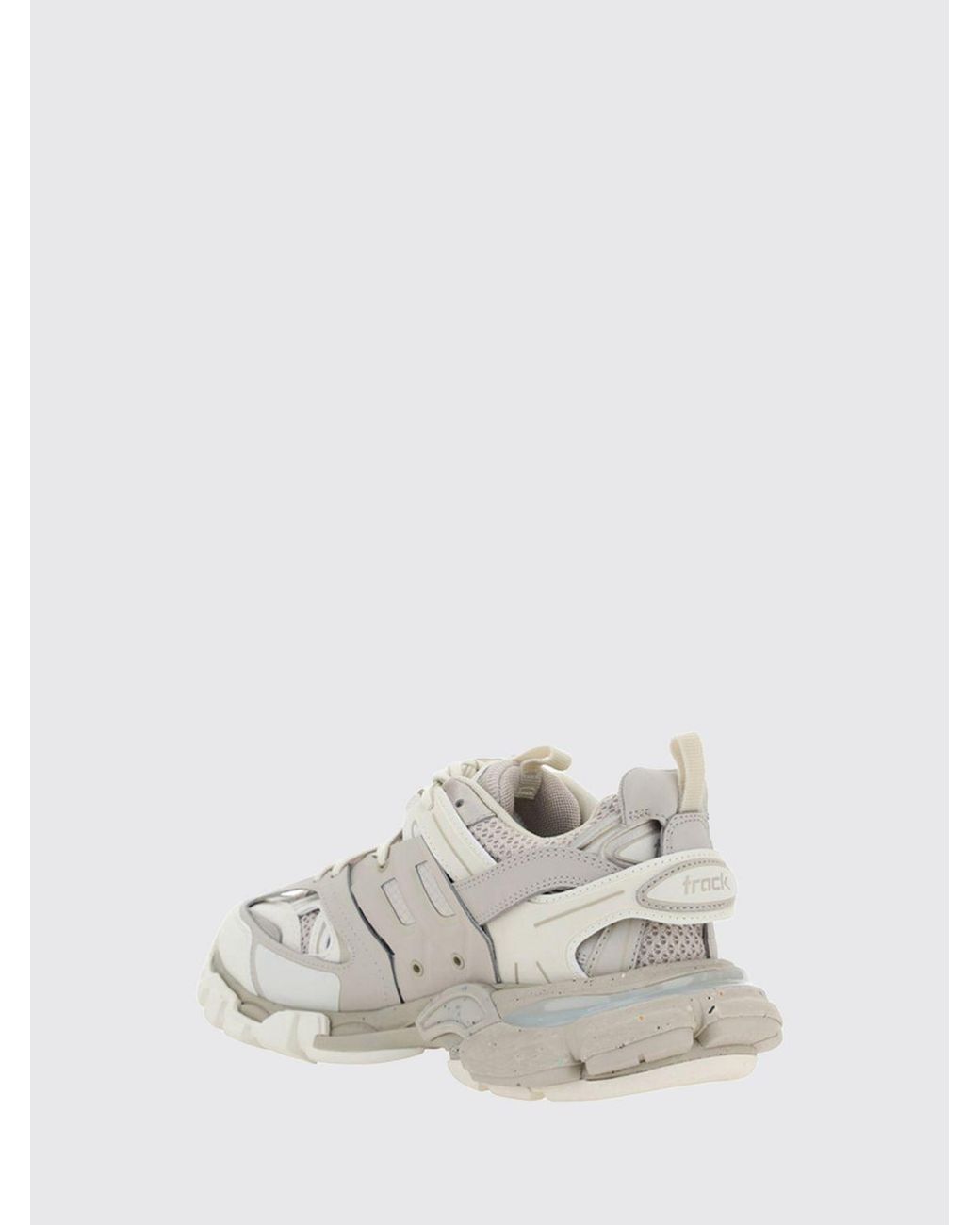 Balenciaga White Track Mesh And Nylon Sneakers With Notched Sole