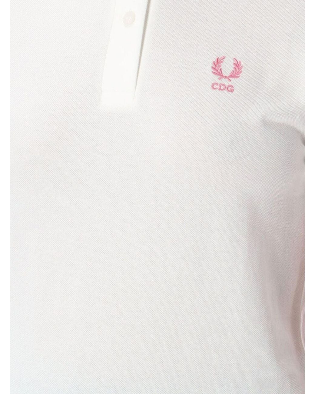 Comme des Garçons White Comme Des Gar&Ccedil	Ons Cotton Polo Shirt With Contrast Embroidered Logo