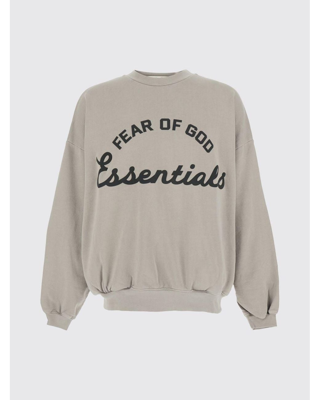 Fear Of God Gray Crewneck Cotton Jumper With Contrast Logo for men