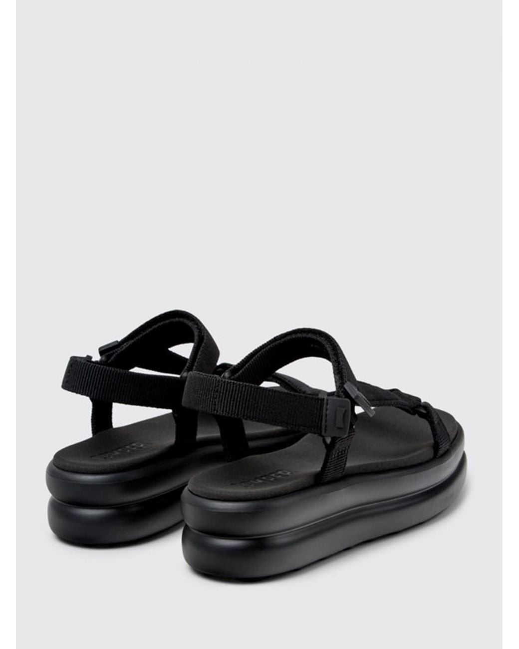 Camper Black Pelotas Platform Sandals