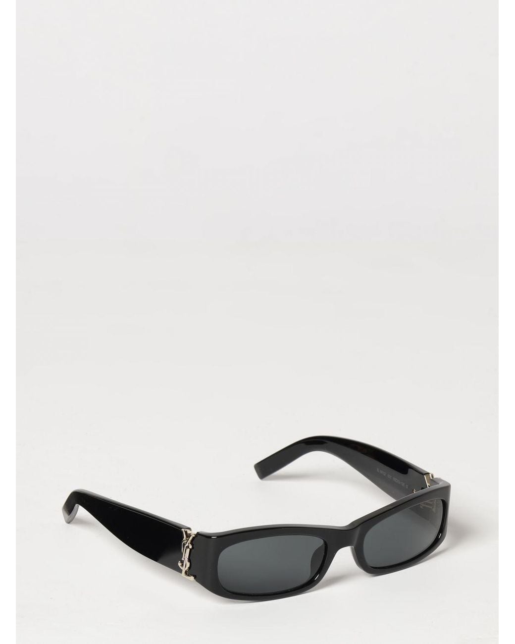 Saint Laurent Black Rectangular Acetate Sunglasses With Ysl Monogram