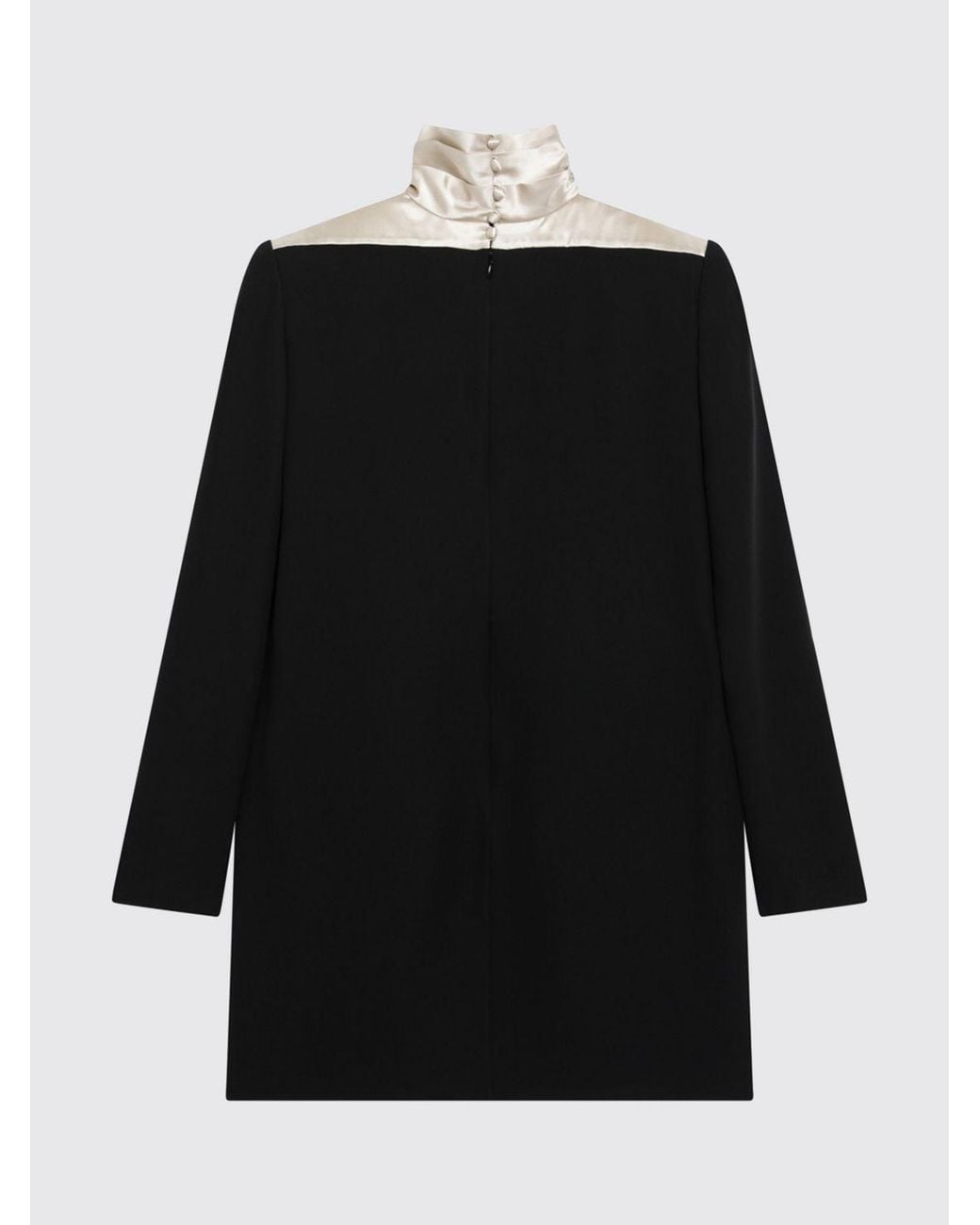 Valentino Garavani Black Long-Sleeved High-Neck Crêpe Sheath Mini Dress