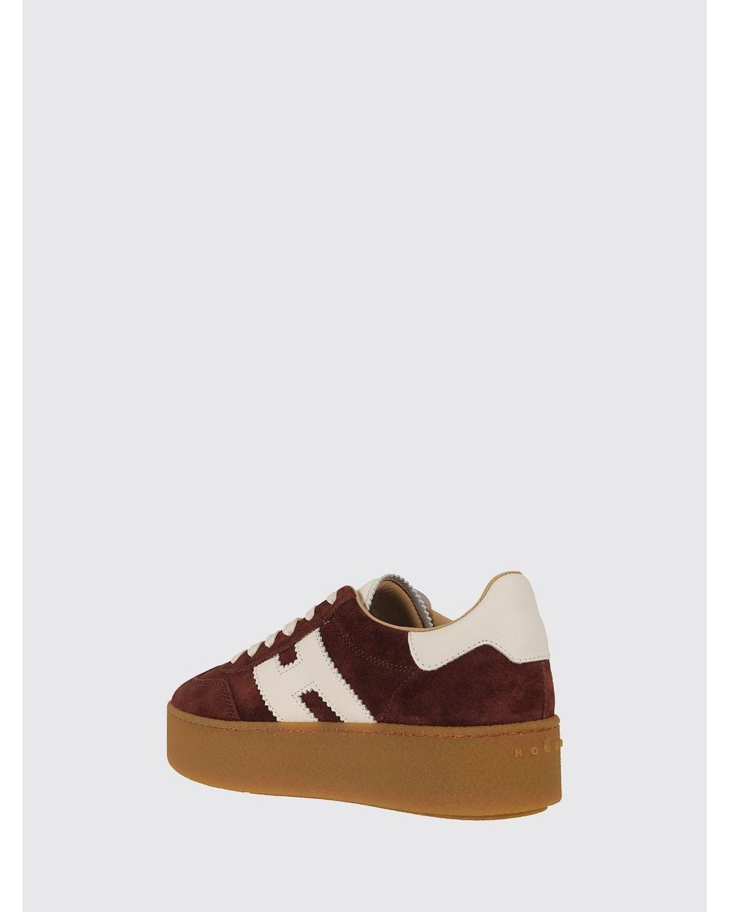 Hogan Brown Burgundy Suede Platform H681 Sneakers