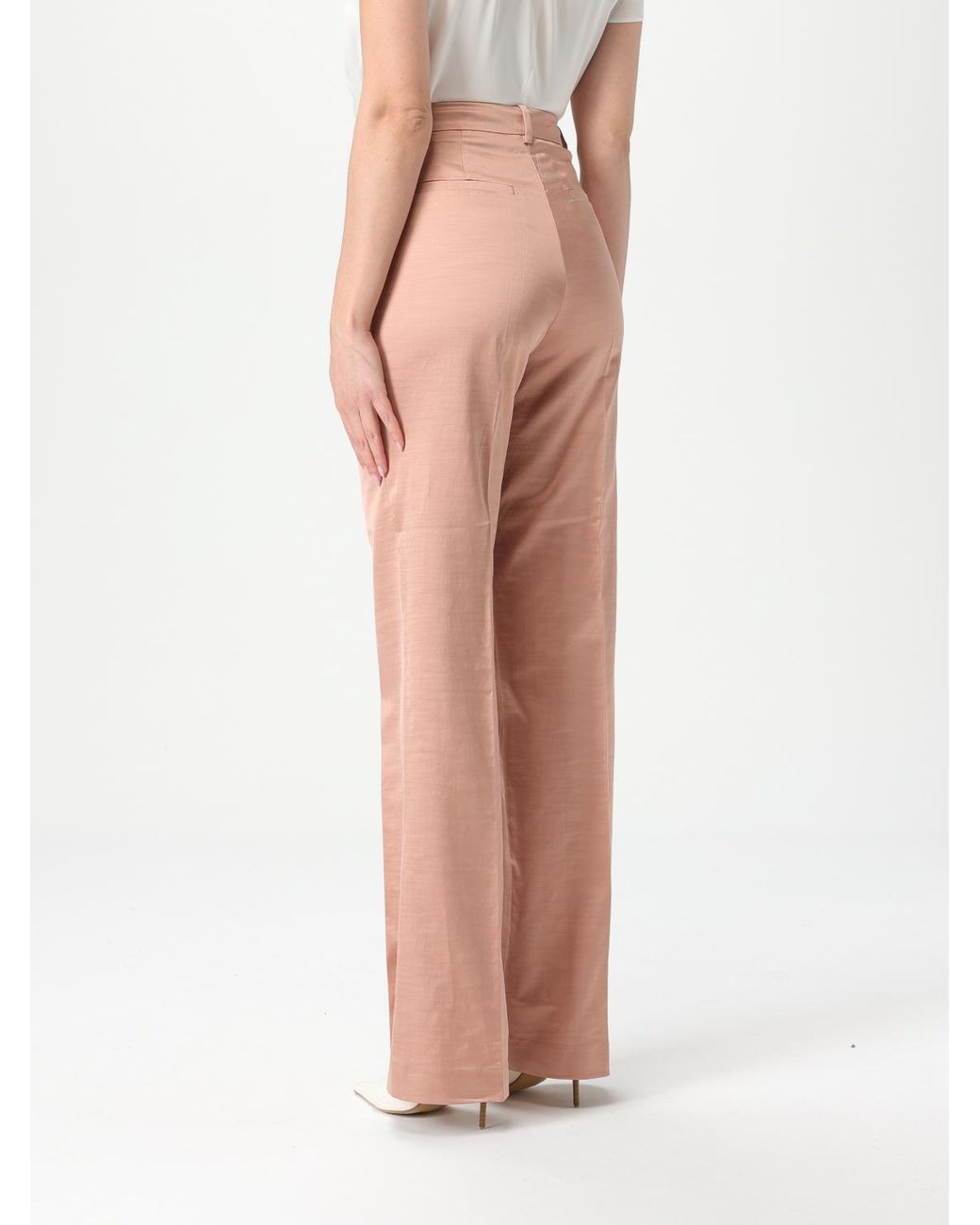 Pinko Pink Wide Leg Trousers