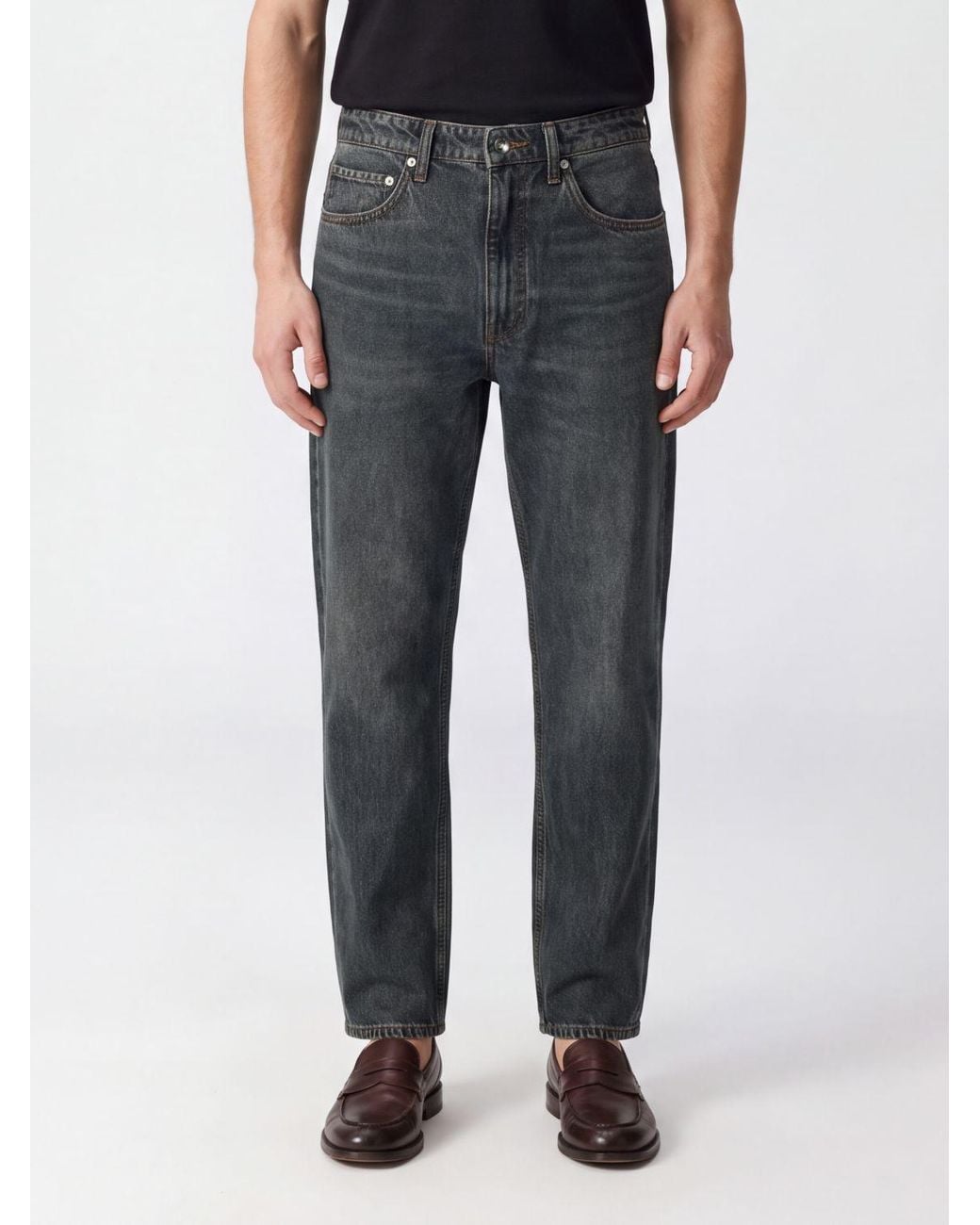 Rag & Bone Straight Fit Cotton Jeans With Five-Pocket Design in Black ...