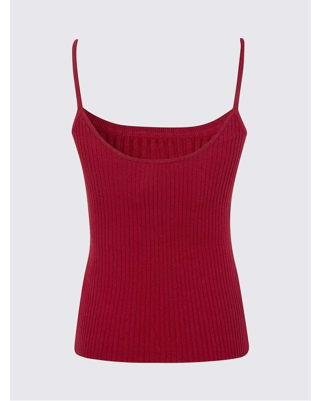 Courreges Red CourrÈ Ges Ribbed Jersey Tank Top