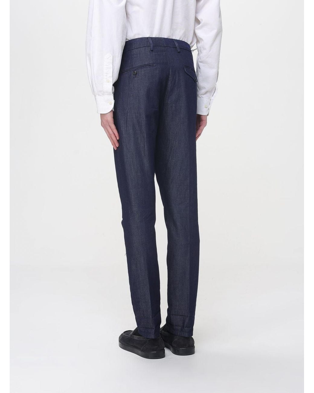 Dondup Blue Cotton Tailored Trousers for men