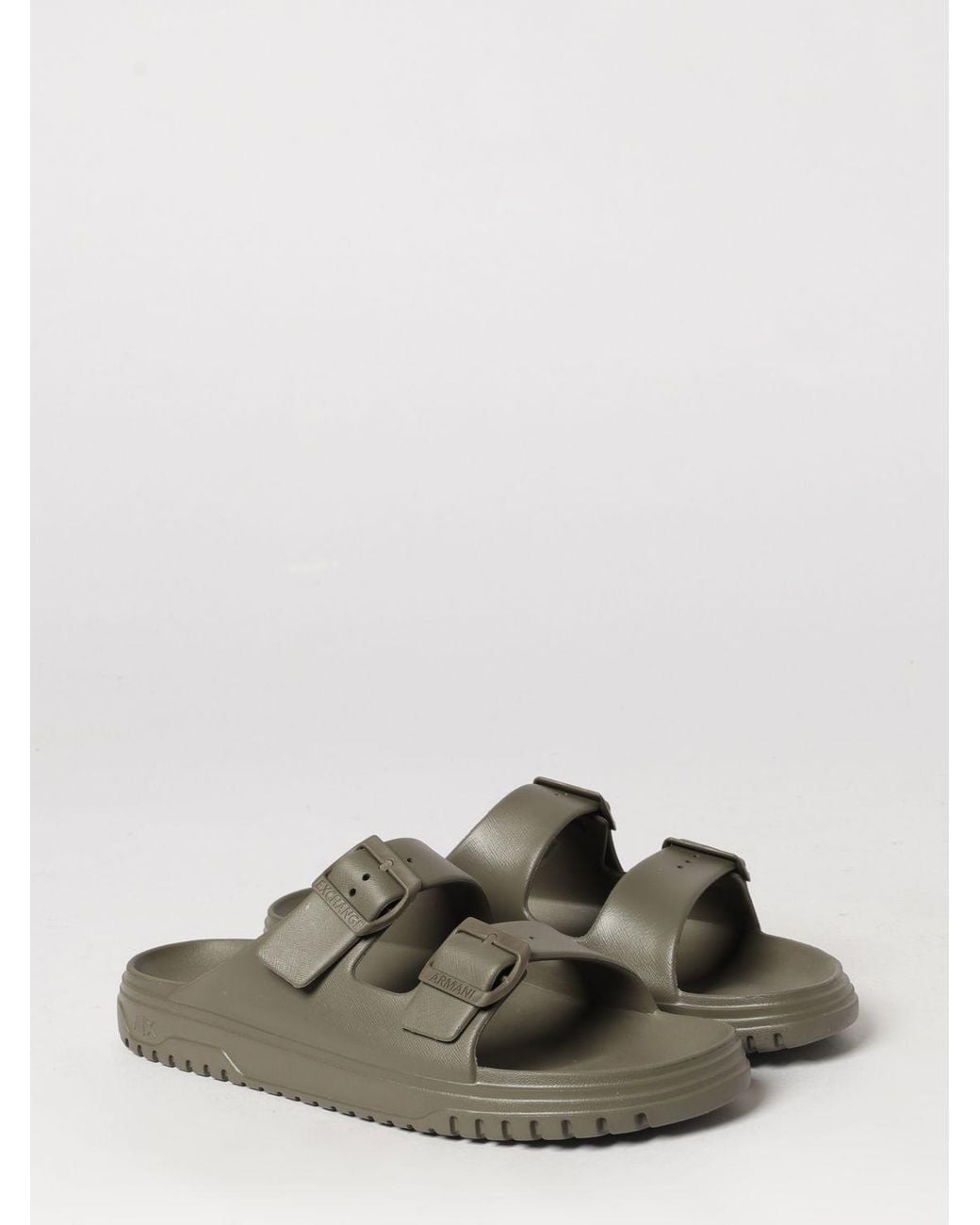 ARMANI EXCHANGE Brown Rubber Sandals for men
