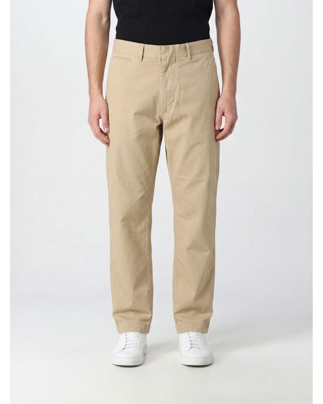 Nanamica Natural Slim Fit Cotton Blend Chino Trousers With Belt Loops for men