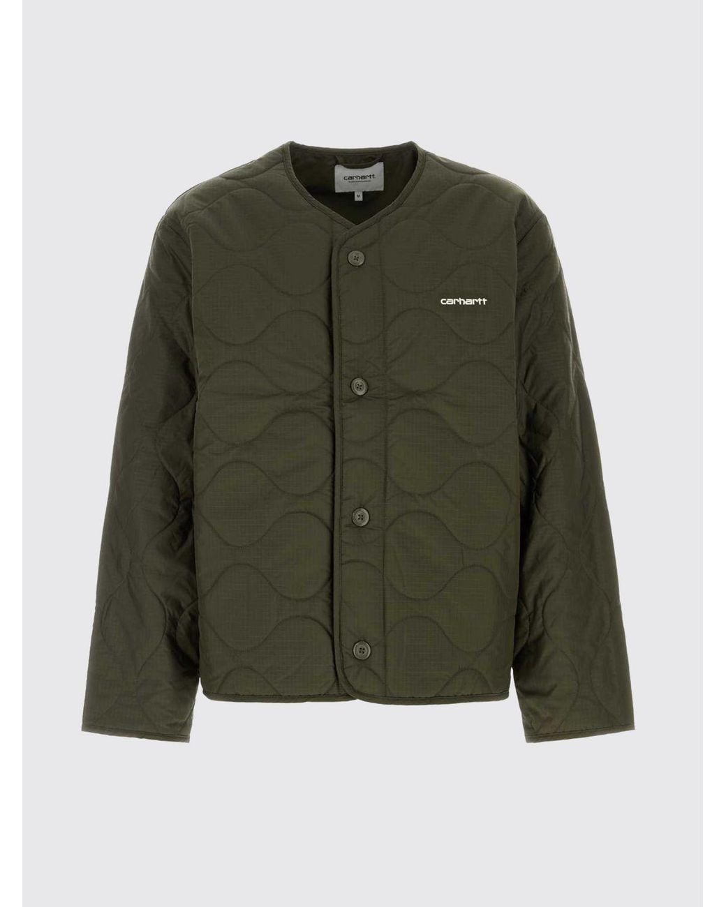 Carhartt Green Quilted Polyester Liner Jacket With Crew Neck for men
