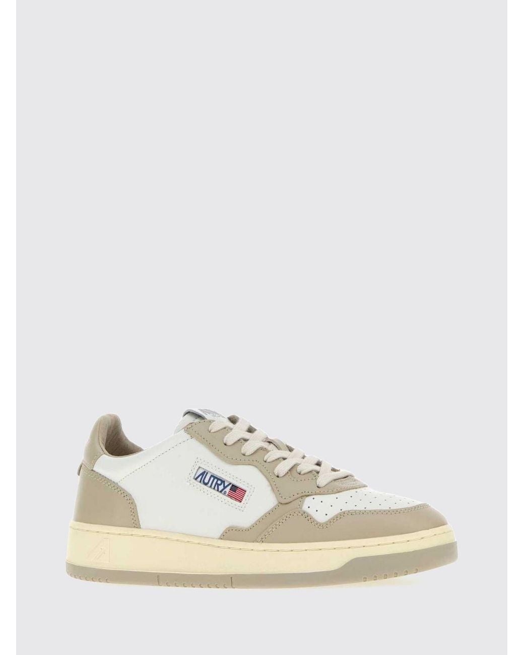 Autry Natural Medalist Low Two-Tone Calfskin And Suede Trainers for men